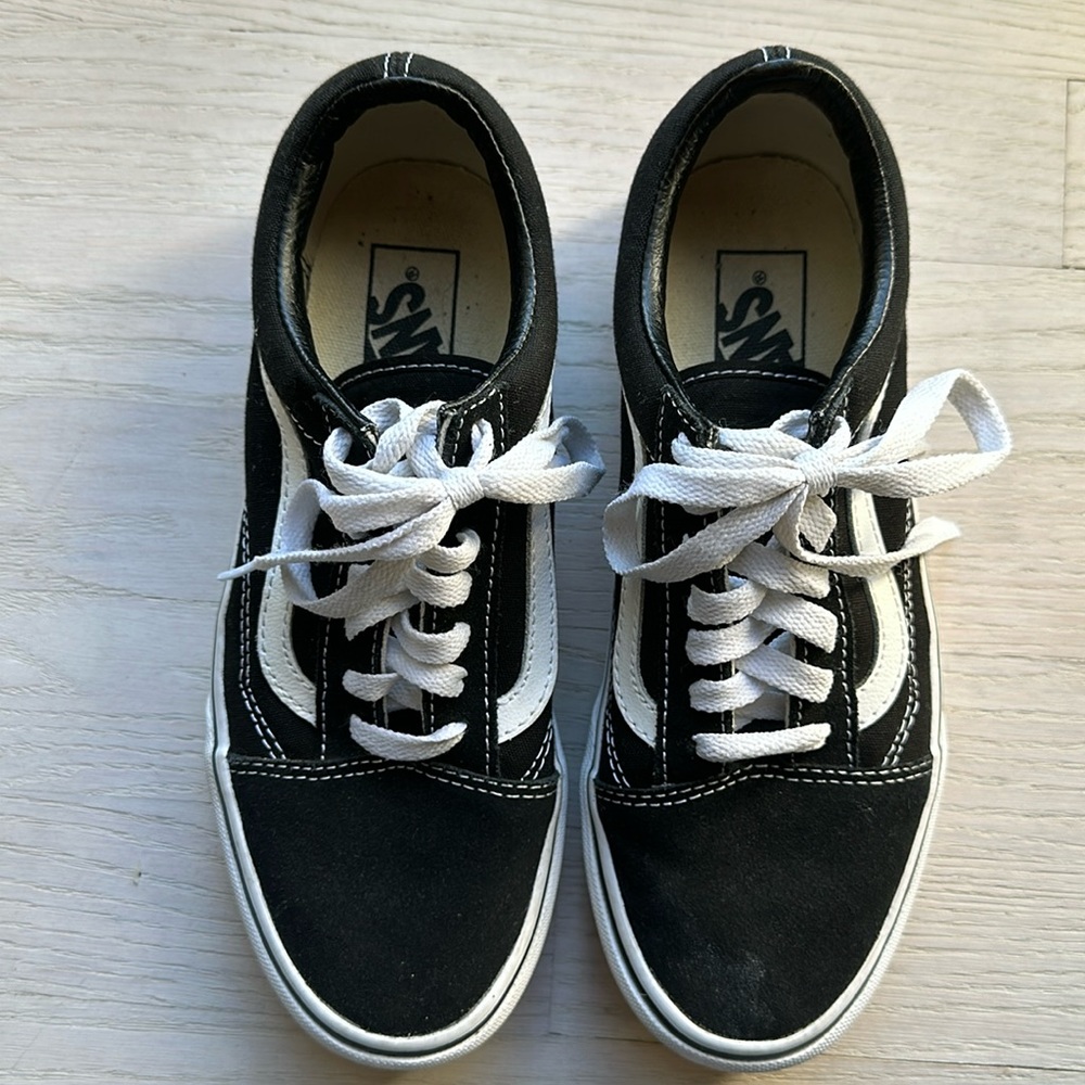 Leather canvas platform vans size 6.5 women’s 5 men’s Old Skool